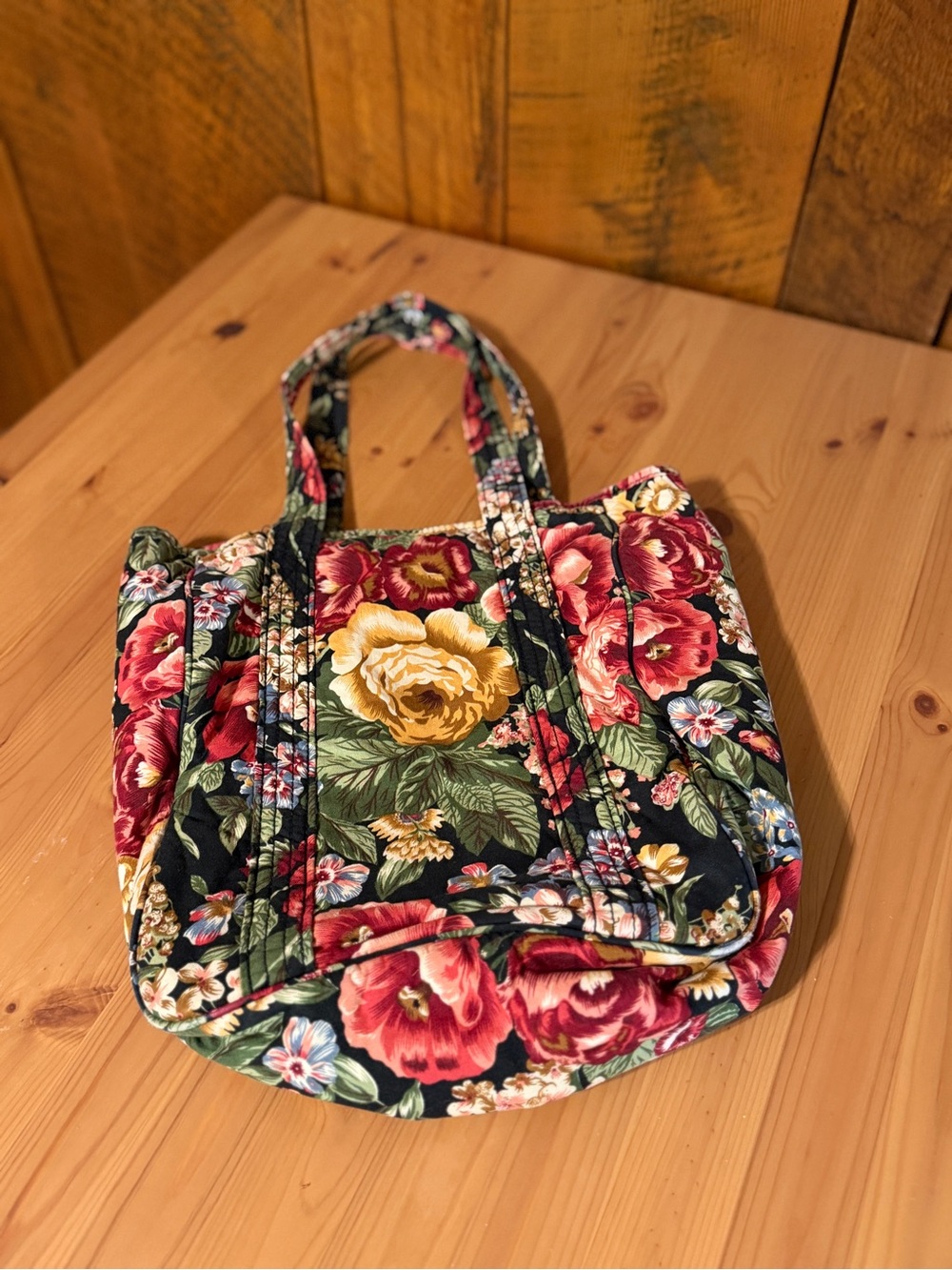 Ralph Lauren Vintage Quilted Floral Tote Bag Cotton Cottagecore Romantic